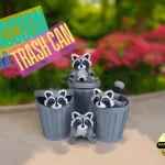 Raccoon in a Trash Can