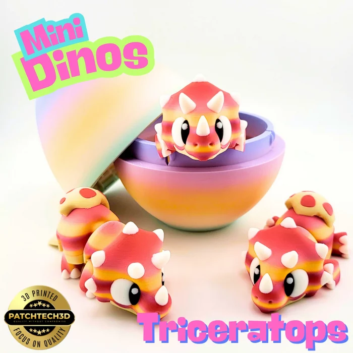 Mini Triceratops With Dino Egg - Image 1